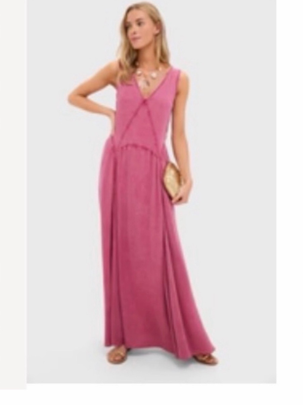 Tuckernuck Sleeveless V-Neck Maxi Dress - Rose. NWOT